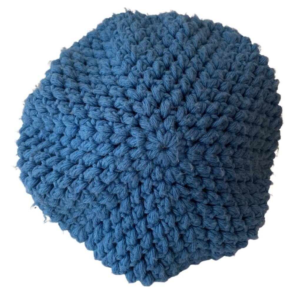 Vintage Knit Acrylic Beret Hat Blue - Picture 4 of 4